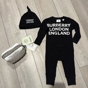 Burberry Onesie and Hat Set
